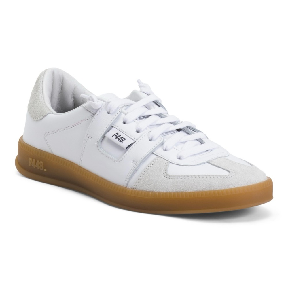 P448 Monza Lace Up Low Top Sneakers, white Sz 38. New